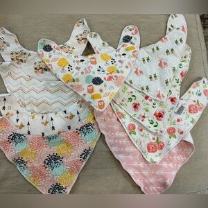 Bandana drool bibs for baby girl rose flower designs
